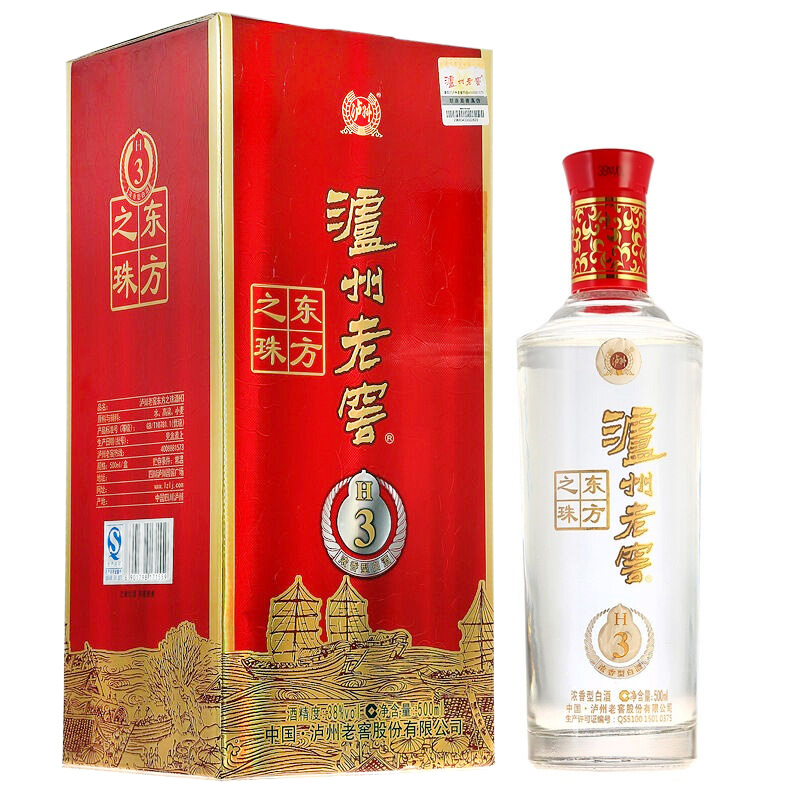 泸州老窖 东方之珠h3 38度 500ml*6 整箱装--懂酒帝