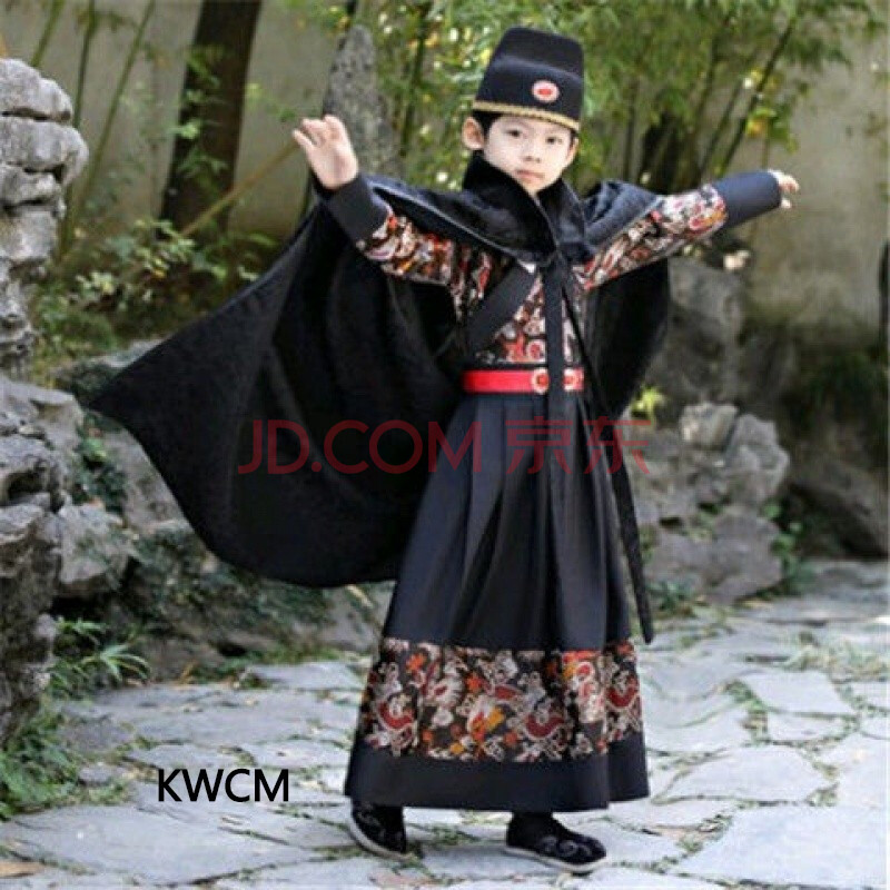 Kwcm 儿童锦衣卫飞鱼服明朝古装男童汉服侠客四大名捕表演出服装冬黑色1 衣服帽子外披150 图片价格品牌报价 京东
