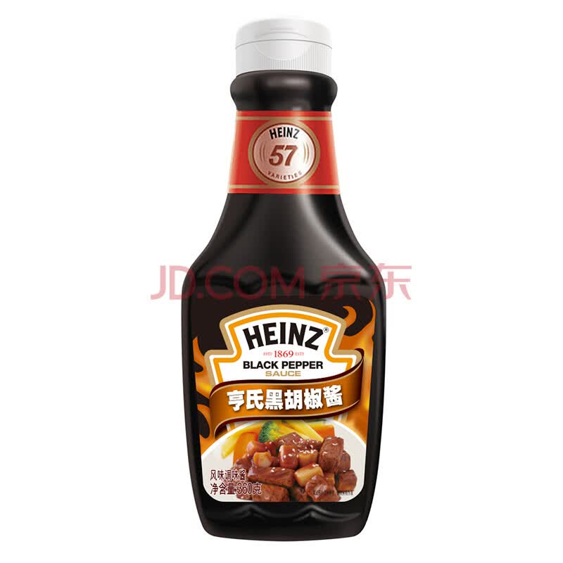 亨氏黑胡椒汁360g 亨氏 Heinz 黑胡椒酱黑胡椒调味酱烤肉牛排酱360g 卡夫亨氏出品 行情报价价格评测 京东