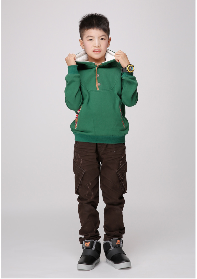 牧童(mutong)秋冬新款男女童加厚时尚休闲卫衣 童装 mt13dkb220 粉色