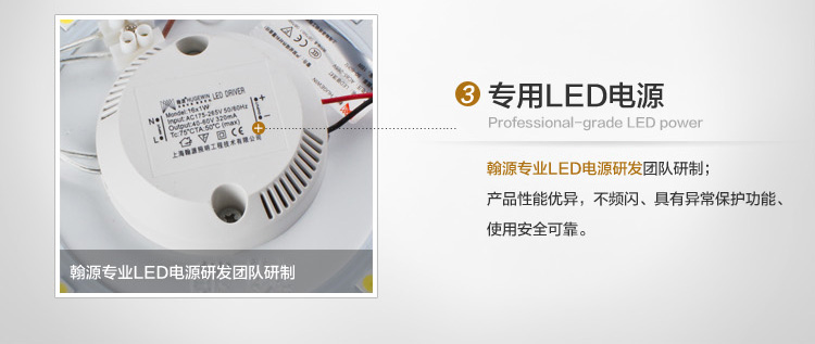 洲明翰源LED吸顶灯现代简约纯白卧室厨卫阳台书房过道灯具进口芯片HXD255 三星芯片直径38cm24W白光
