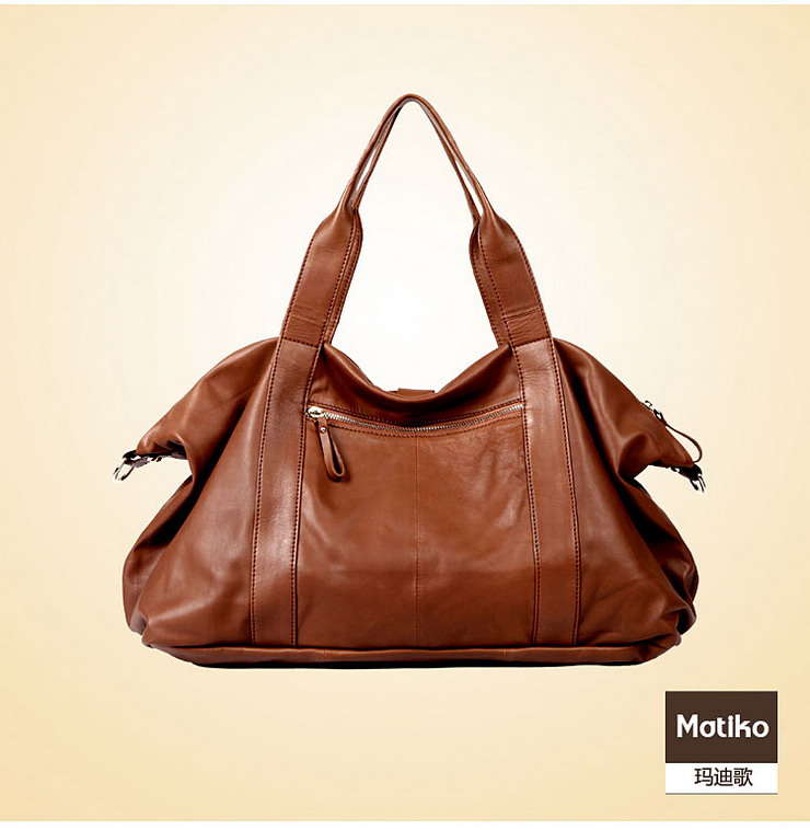 玛迪歌matiko2012年新款欧美休闲真皮羊皮超大容量单肩斜挎包md0072