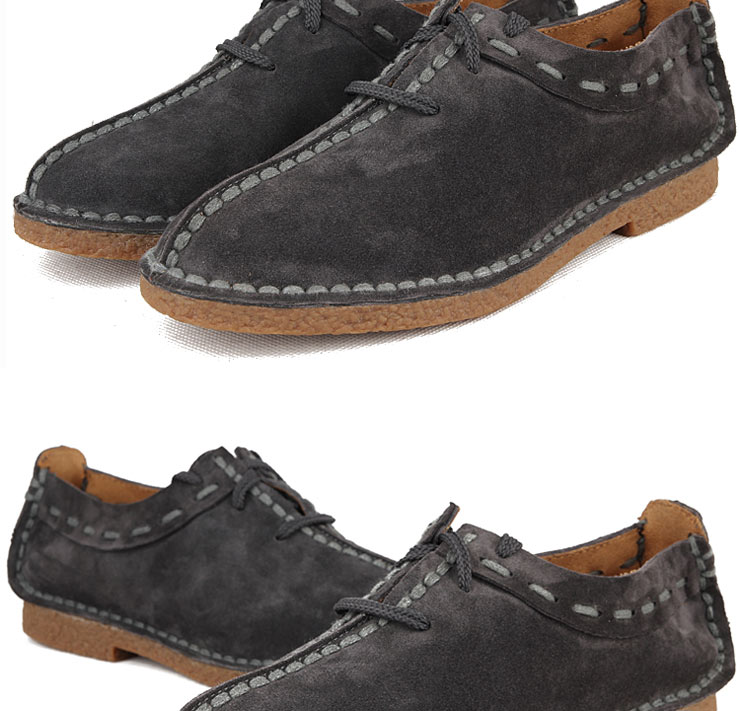 洋枪 休闲鞋 英伦潮流户外日常休闲反绒皮男鞋yq11338 暗灰 40