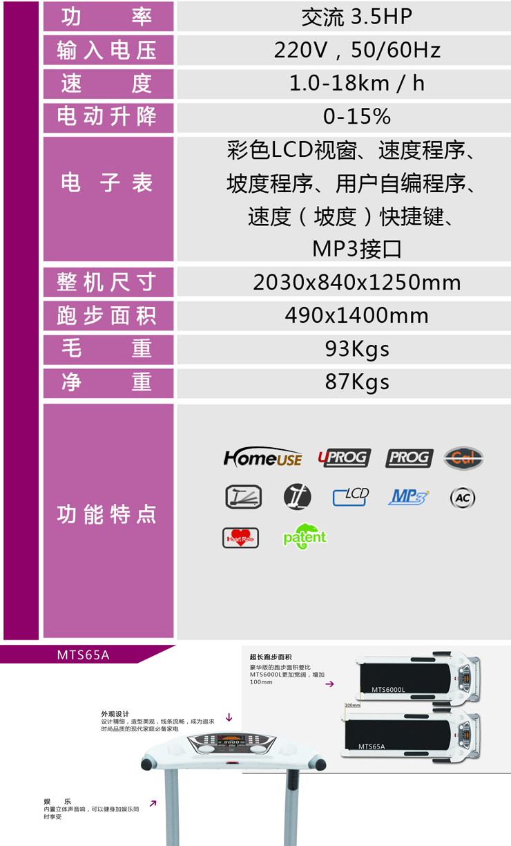 跑步机 德国inred/英瑞得豪华音乐跑步机折叠电动跑步机mts65a