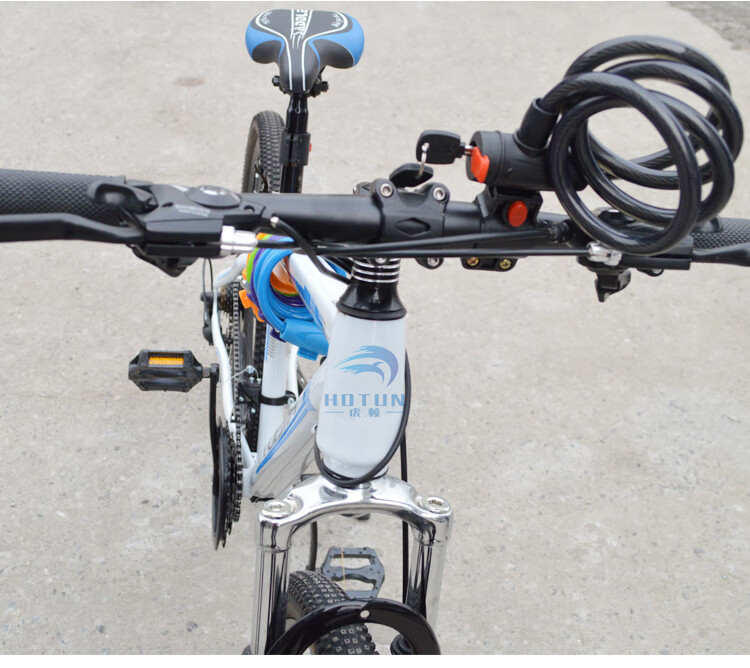 HOTUN Bicycle Lock, Steel Wire Lock, Anti-Theft Bike Lock, Electric Anti-Theft Lock, Mountain Bike Steel Cable Lock, HD7712 Black 6
