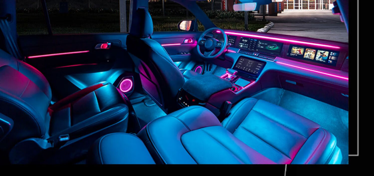 适用于19-21款理想one氛围灯专用原厂屏幕控制车内饰72色气氛灯改装