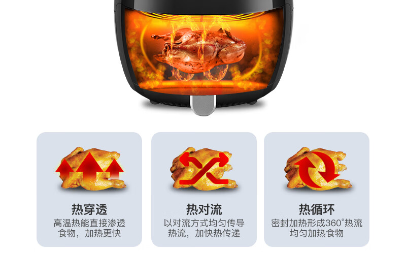 山本 空气炸锅 4L容量 不粘锅内胆 图12