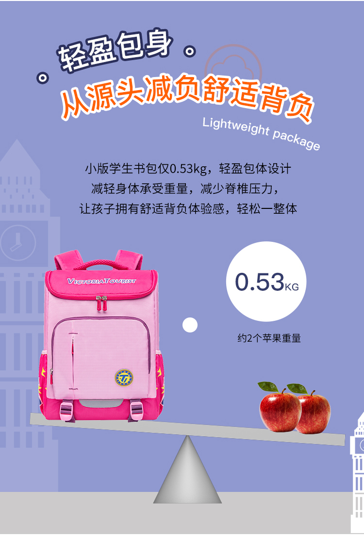 VICTORIATOURIST Lightweight Middle School Girls Backpack High Capacity Stylish 3-6 Grade Student School Bag 4