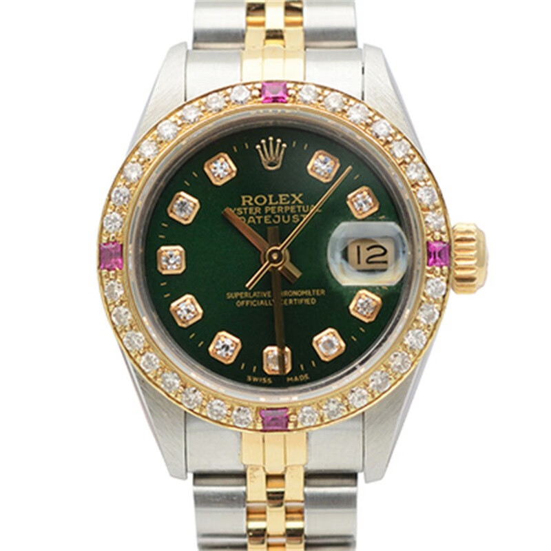 二手95新劳力士女表rolex日志型系列6917368273后镶钻自动机械18k黄金