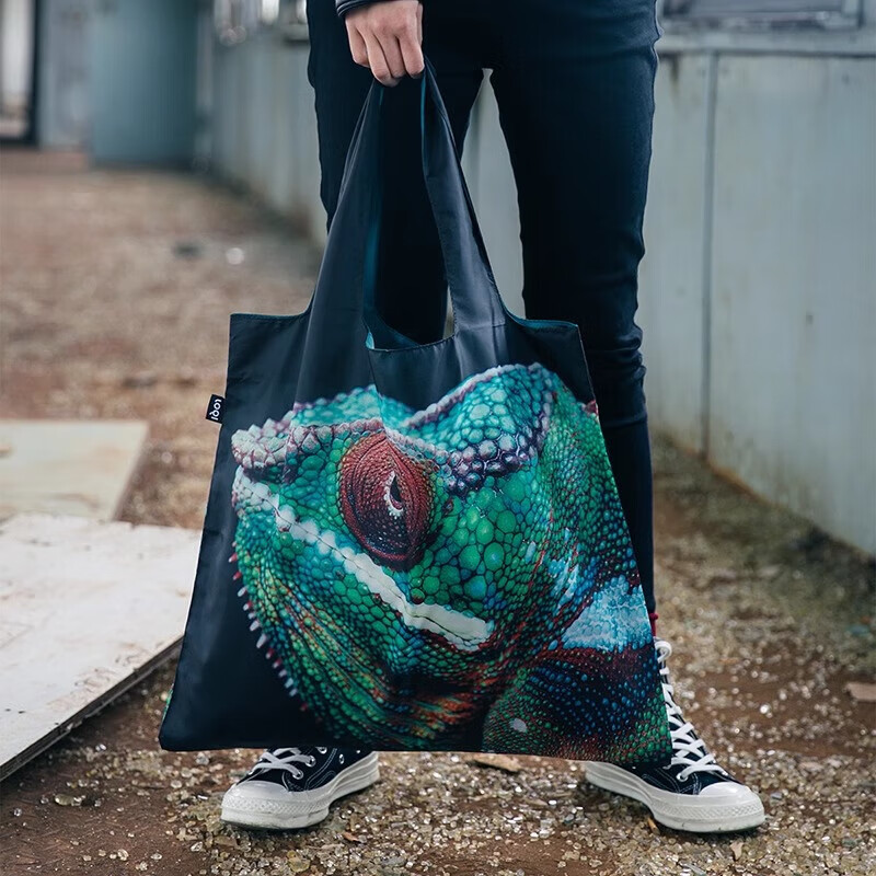 LOQI National Geographic Co-Branded Animal Pattern Lightweight Foldable Eco-Friendly Large Shopping Bag Shoulder Bag 50*42cm 8