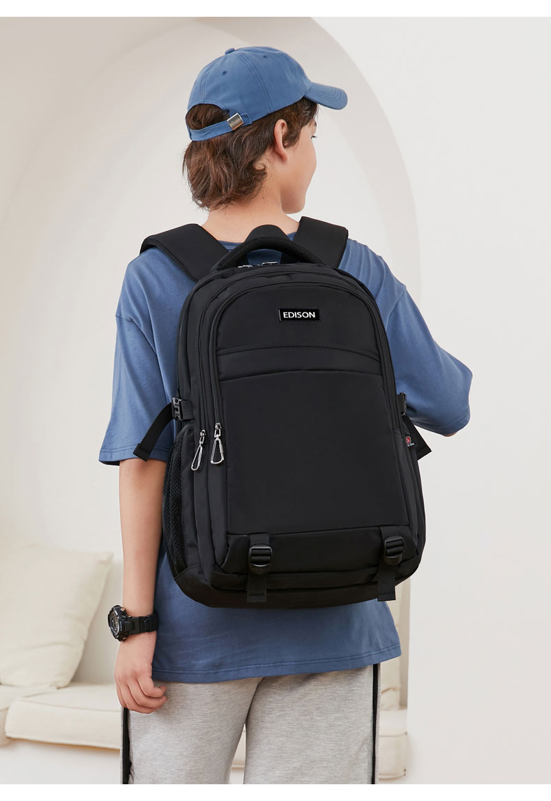 【edison书包】爱迪生(edison)高中学生书包男大容量防泼水双肩包可装