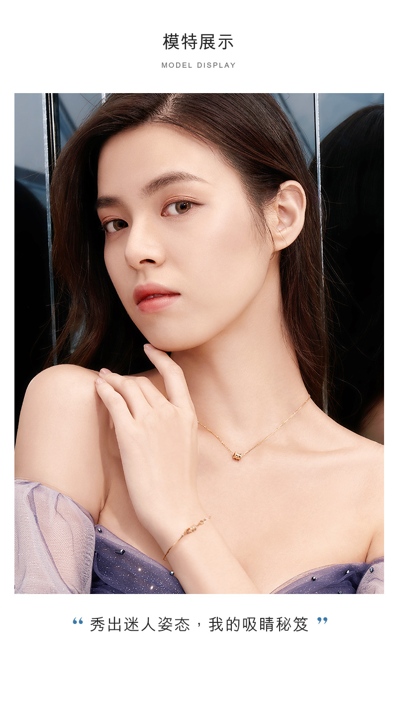 六福珠宝 18k金小蛮腰玫瑰金空心手镯女款彩金 定价 l18tbkb0062r 总