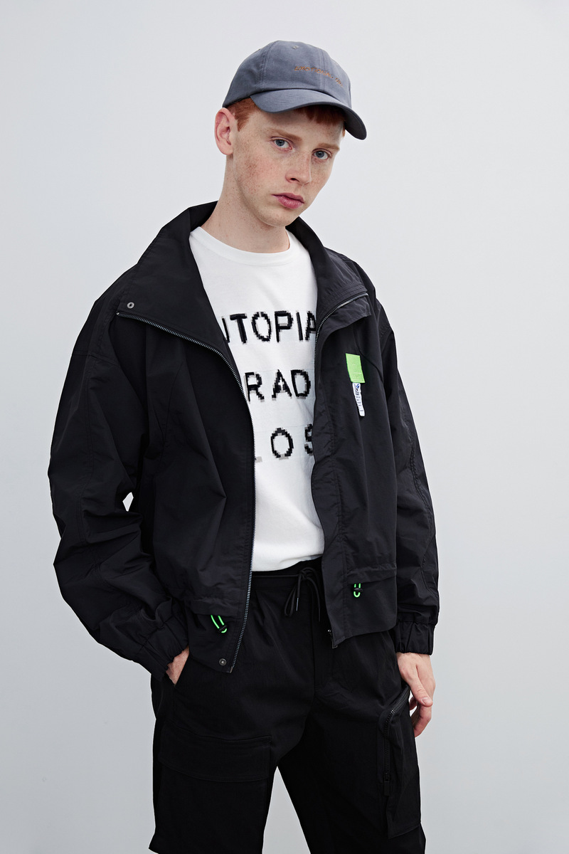 ur2021春夏新品男装时尚潮流方领合体型外套mv12s1en2002 正黑 l