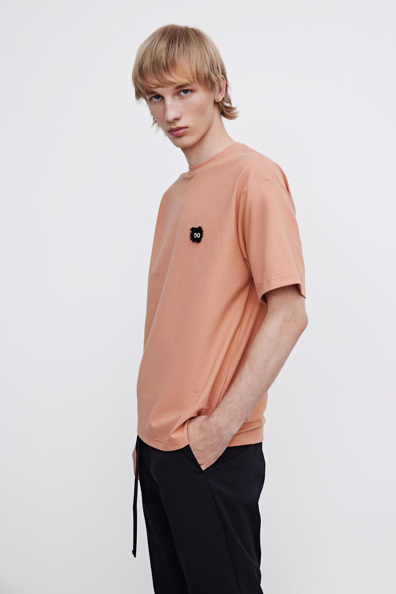 ur2021秋季新品男ins风格潮流趣味公仔圆领短袖t恤ml28r4mx2000 橙色