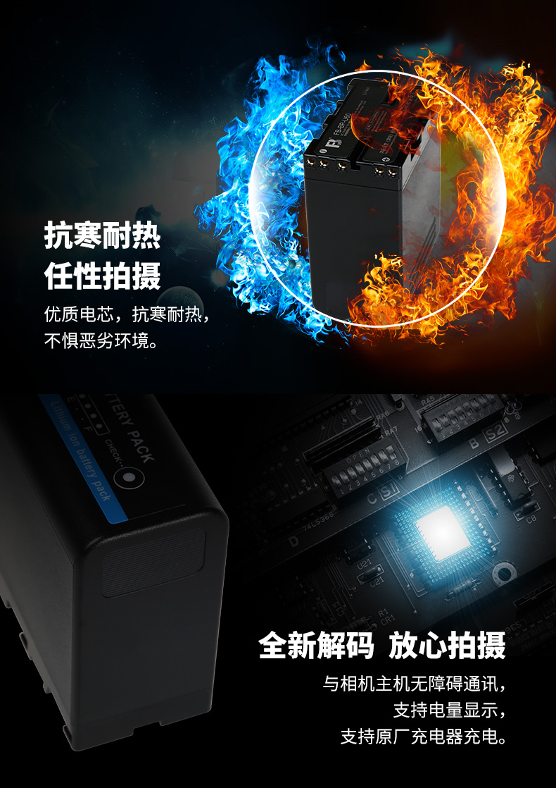 FB沣标 U系列 Z280专业摄像机电池 适用于索尼FX6 FS7 FS5 Z190 X280 BP-U60（4450mAh）