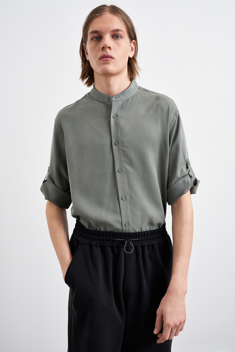 ur2021春夏新品男简约ins复古港风薄款开襟衬衫mf14r2be2000 中灰 s