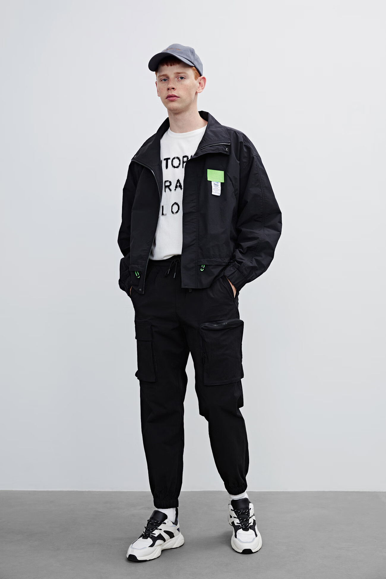 ur2021春夏新品男装时尚潮流方领合体型外套mv12s1en2002 正黑 l