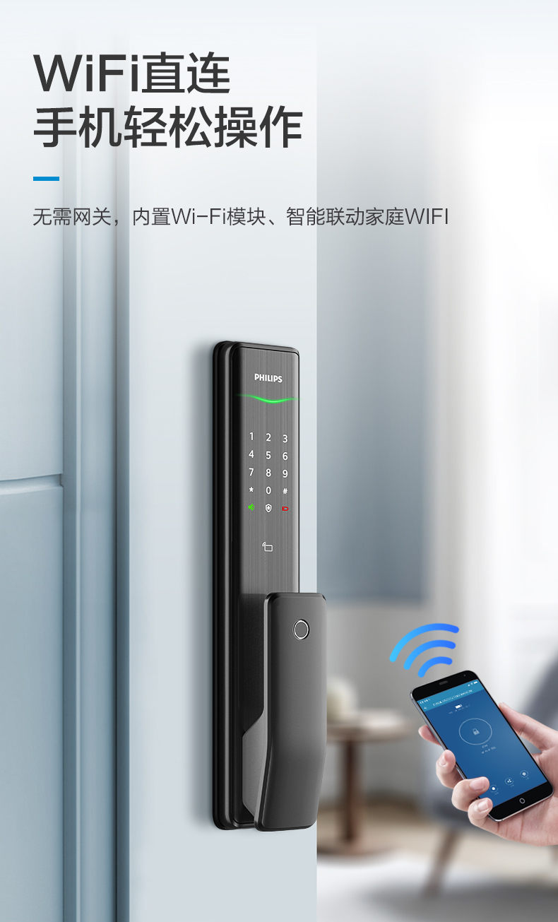 飞利浦 Alpha WIFI版 全自动指纹锁 图4