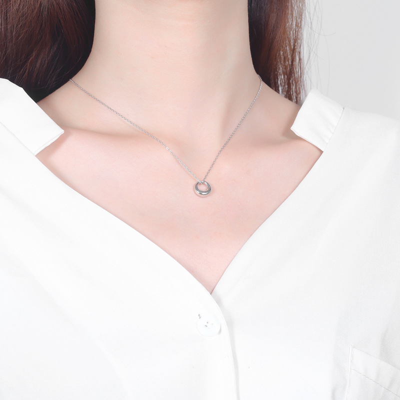 kader项链送女友情人节几何圆款项链 红色