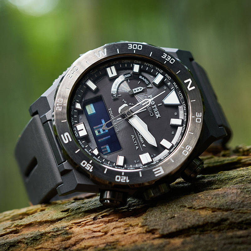 卡西欧(casio)男表户外运动protrek太阳能电波罗盘潮流时尚防水登 prw