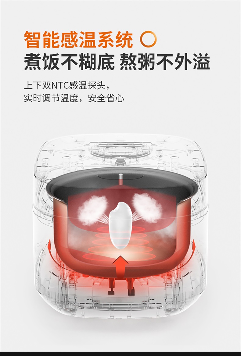88877-九阳(Joyoung)电饭煲5L家用大容量电饭锅智能预约多功能大功率厚釜内胆煮饭锅5-8-10人 50FZ821【升级5L大容量柴火饭】-详情图