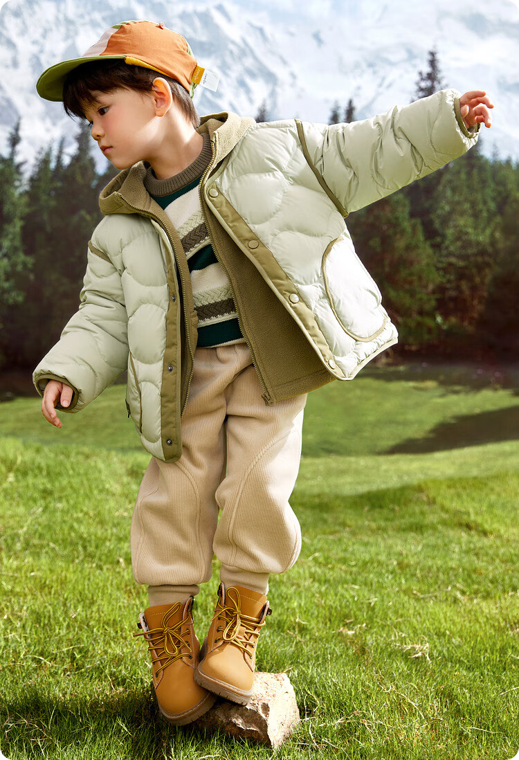 BALABALA Children's down Jacket, Boys And Girls Winter Coat, Fleece Two-Piece Set, Warm Outerwear for Baby Boys And Girls 12