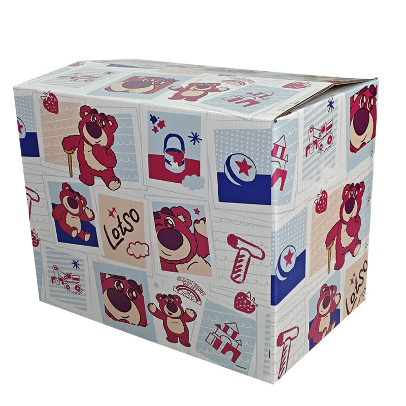 QDZX Disney Strawberry Bear Moving Cardboard Boxes, Large Office Storage Boxes, No Handles, 60*40*50 (Set of 3) 1