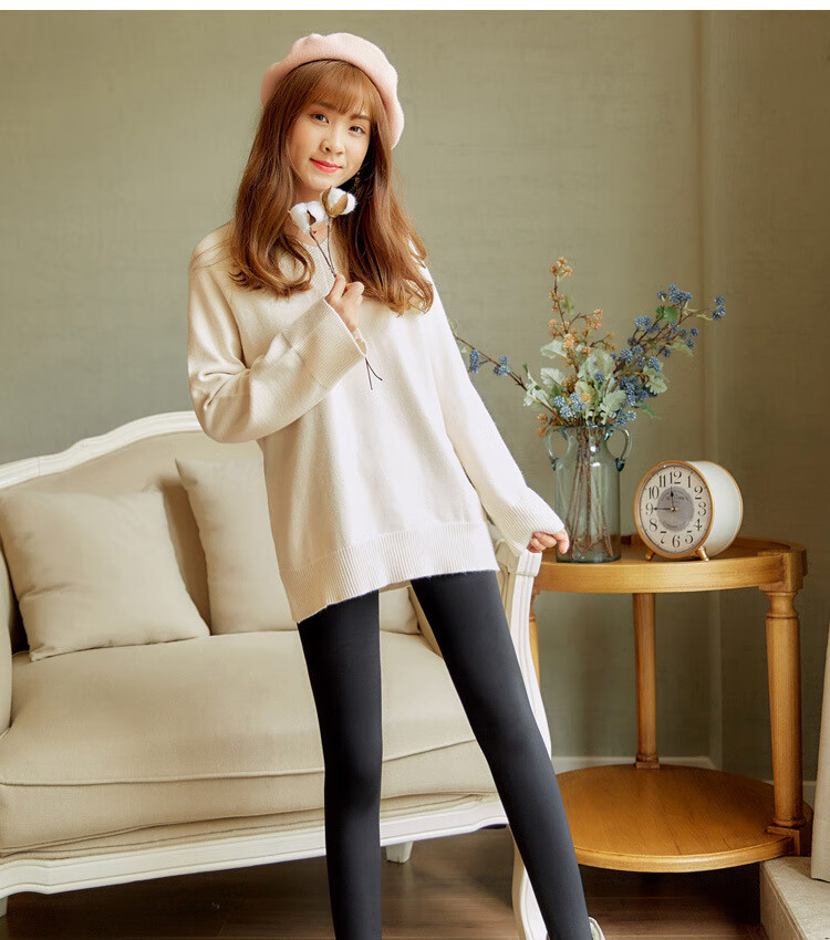 MAOHUO Women's Thigh-High Stockings, Autumn And Winter All-In Pants, Fleece-Lined Thickened Pantyhose, Warm Leggings for Women, Suitable for Outdoor Wear 7
