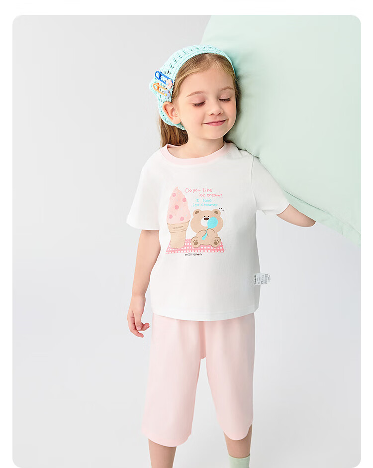 BALABALA Pajama Set for Boys And Girls, Home Wear, Air Conditioning Clothing, Summer Style [Miiichan IP] 209225171208 16