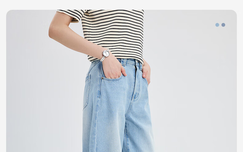 Navigare Italian Small Sailboat Women's Retro Denim Jeans, Versatile Slimming Banana Pants 2312575518, Water Blue, M 4