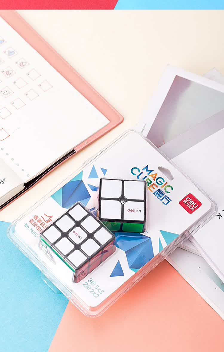 Deli Macaron Color 4-Layer Rubik's Cube Stress Relief Smooth Puzzle Toy for Boys and Girls Back to School Birthday Children's Day Gift 8