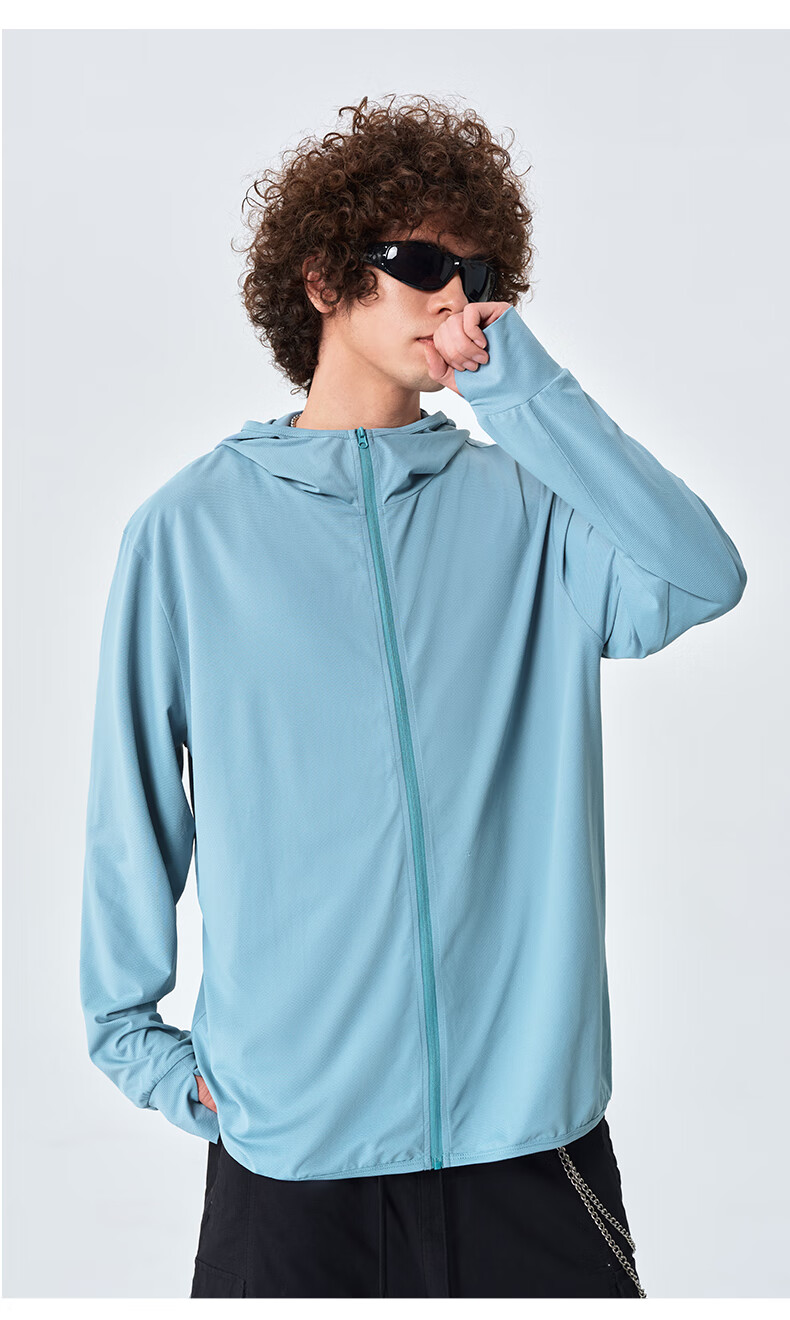 Warrior Ice Silk Sun Protection Jacket for Men, Summer UV Protection, Moisture-Wicking Quick-Dry Skin Coat, Hooded Cool Casual Fishing Wear for Men A 15
