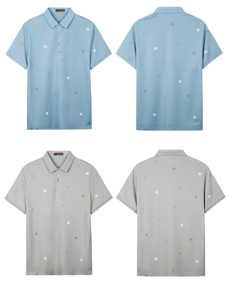 Caizi Men's Polo Shirt Short Sleeve Summer New Mulberry Silk Pique Fabric Breathable 40S Combed Cotton Skin-Friendly T-Shirt Top 9