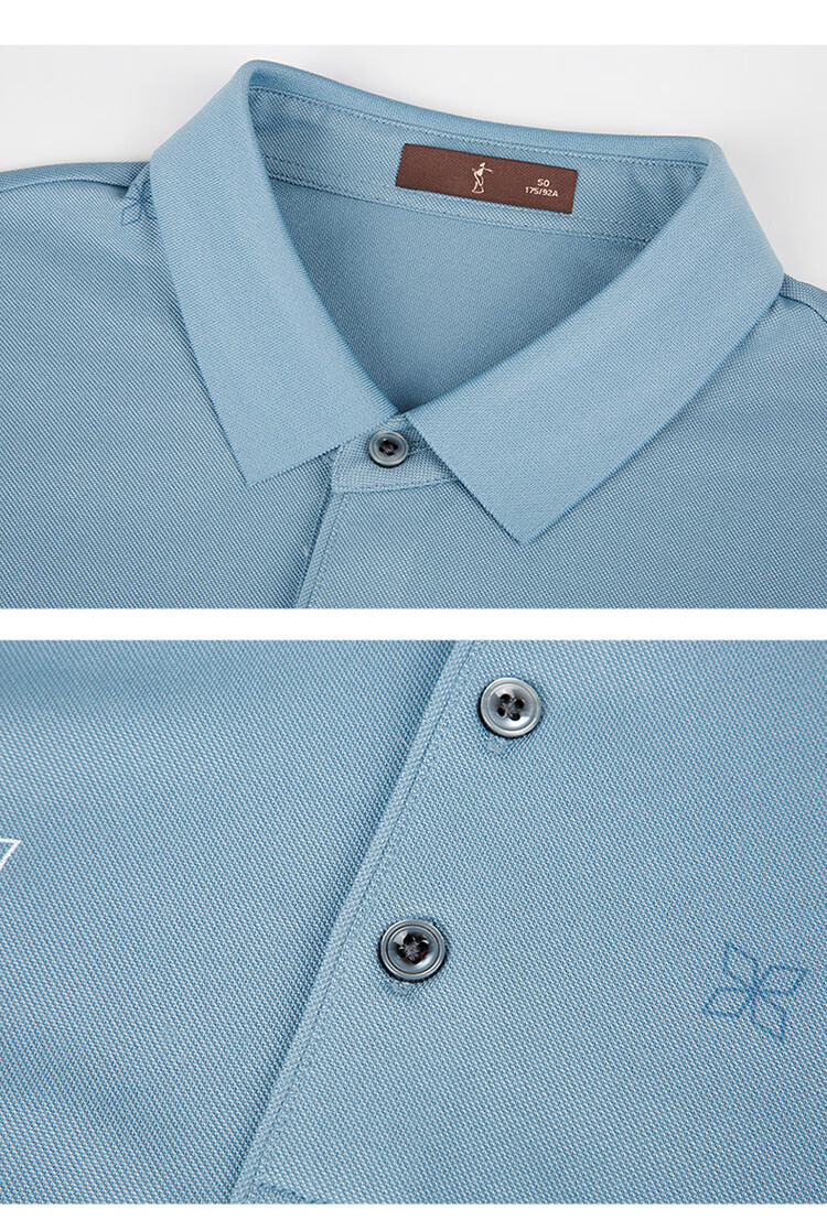 Caizi Men's Polo Shirt Short Sleeve Summer New Mulberry Silk Pique Fabric Breathable 40S Combed Cotton Skin-Friendly T-Shirt Top 10