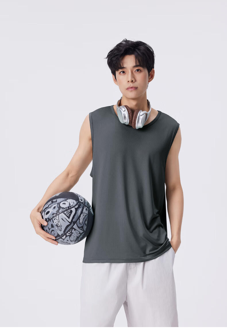 JEANSWEST LIFE Men's Summer Quick-Dry Vest Ice Silk Breathable Sweat-Absorbing Sleeveless T-Shirt Casual Sports Tank Top A 17