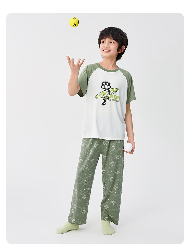 Balabala Summer Pajama Set Air Conditioning Clothes Boys Homewear [Designer SICO Mall Same Style] 206225171105 19