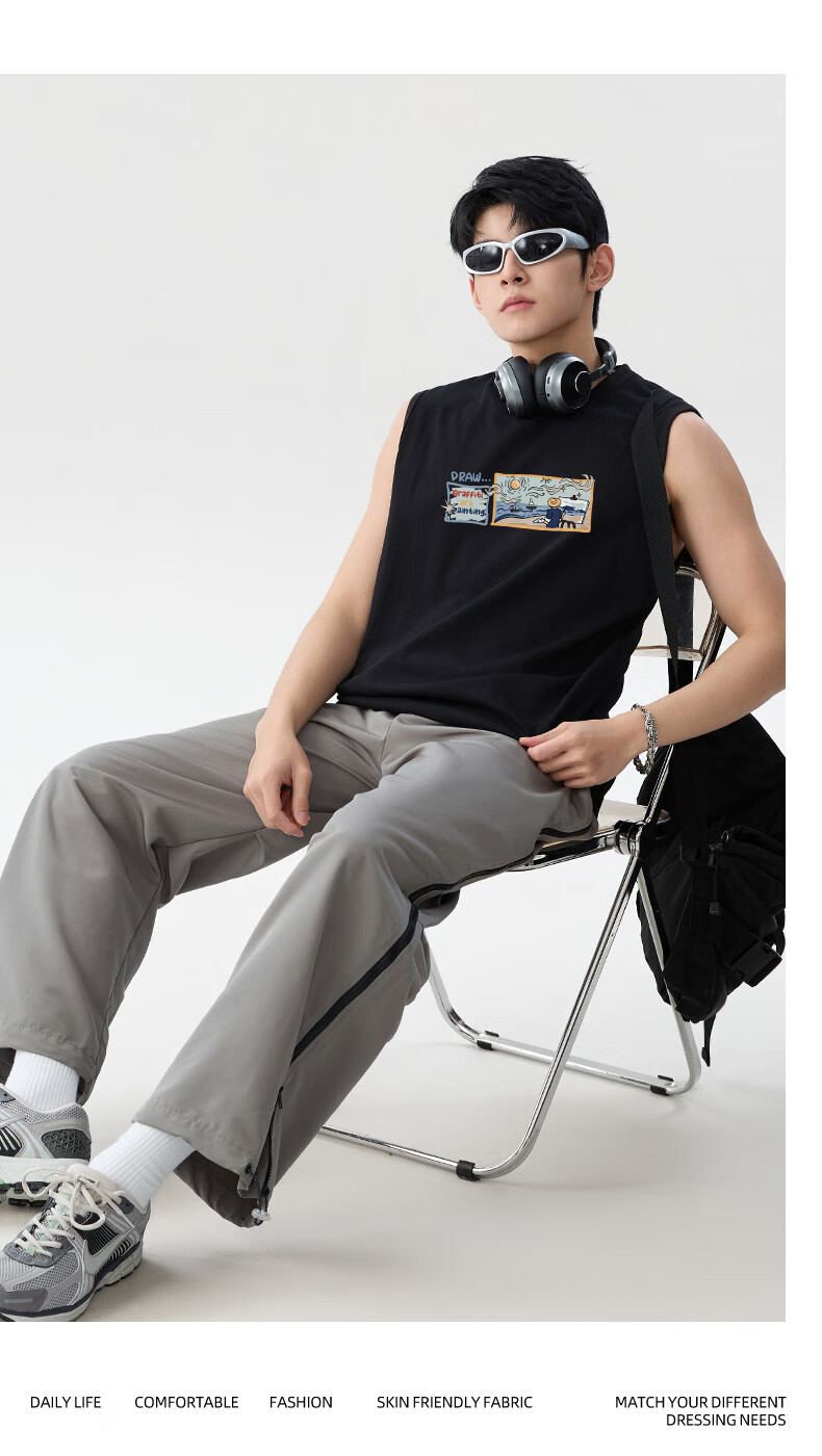 Baleno Cotton Men's Summer Vest Casual Fresh Sports Sleeveless Basic Simple Hong Kong Style Ins Versatile Trendy Men's Tank Top 15