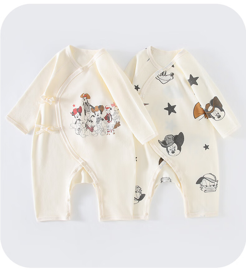Disney Baby Newborn Romper Spring Autumn A-Class Pure Cotton Crawling Suit Full Moon 100 Days Bodysuit Pajamas 8