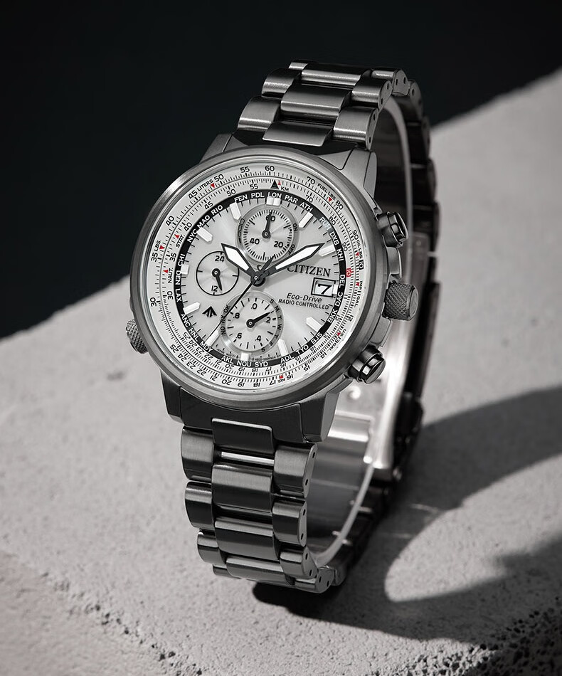 CITIZEN Men's Watch Japanese-Korean Solar Radio-Controlled Date Display Stainless Steel Band Fashion Father's Day Gift AT8304-57A 15