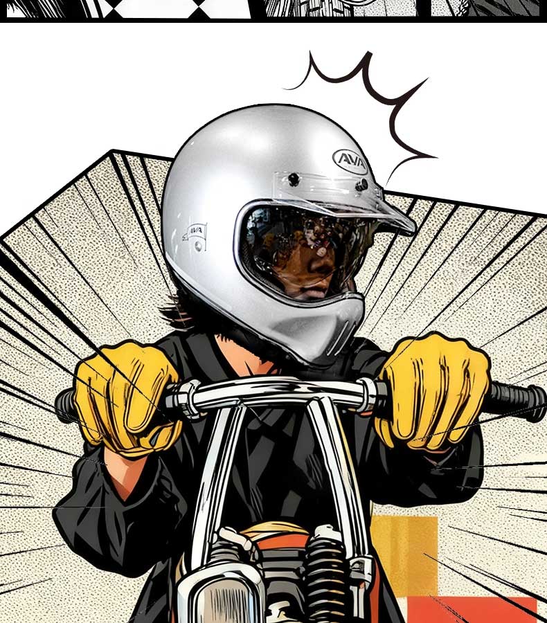 AVA Ranger Motorcycle Retro Full Face Cruiser Helmet Small Shell Off-Road Helmet Unisex Lake Silver M 15