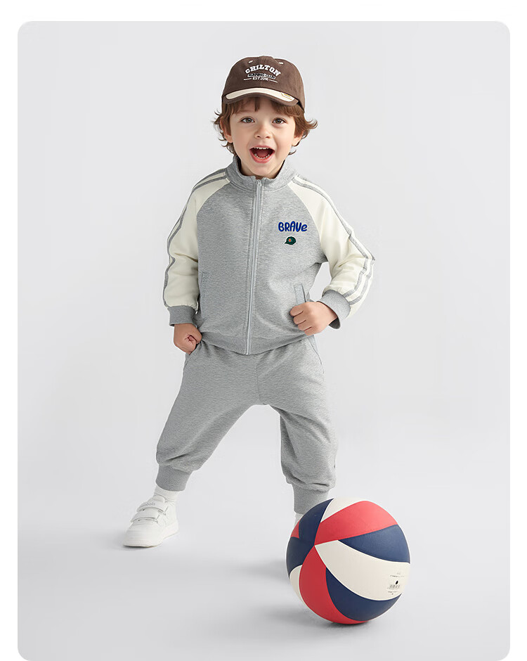 Balabala Kids Clothing Children's Two-Piece Set Baby Girls Boys 2026 Spring Four-Way Stretch Campus Style Student Sportswear 21
