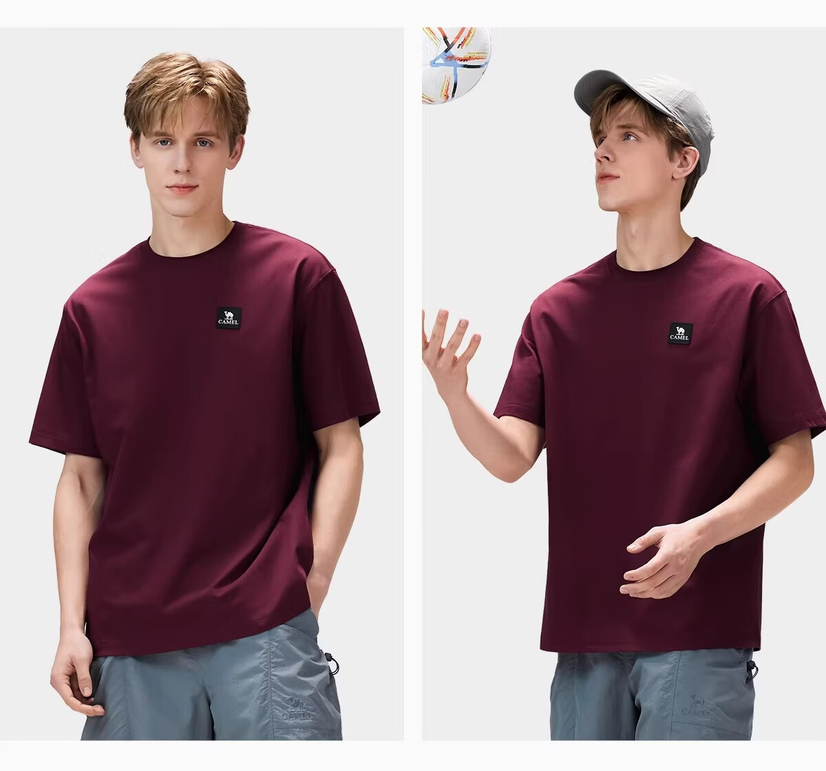 CAMEL Outdoor T-Shirt 26 Spring Summer Unisex Three-Protection Cotton Breathable Stretch Oil-Resistant Water-Repellent Top A36BAXN091 21