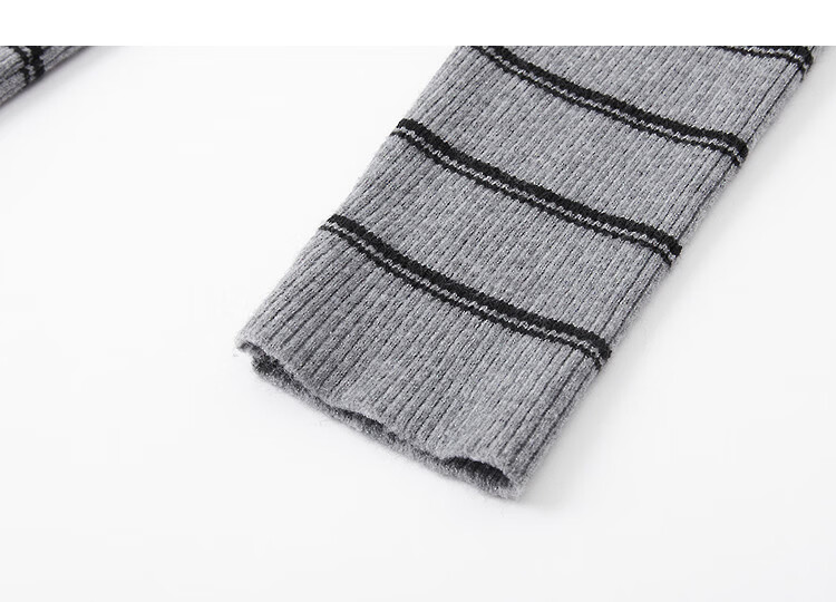 Demana Salt Series Pop Poetry Spring Retro Style Asymmetric Collar Striped Soft Stretch Slimming Concealing Knit Sweater for Women High-End Feel 14