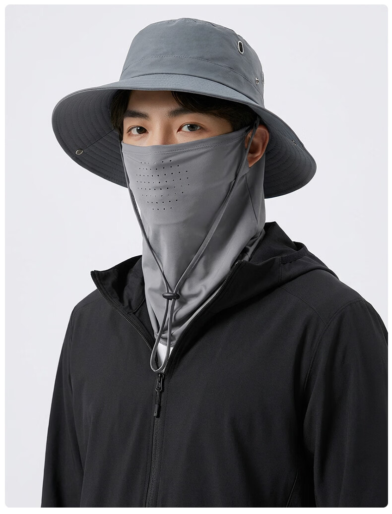 CARTELO Men's Sun Protection Hat Summer Outdoor UV Protection Breathable Mountaineering Fisherman Hat with Face Cover for Women 16