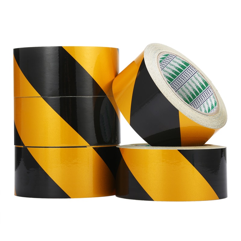 鑫华 黄黑双色斜纹反光警示条 反光膜警示胶带 50mm*25y(22.