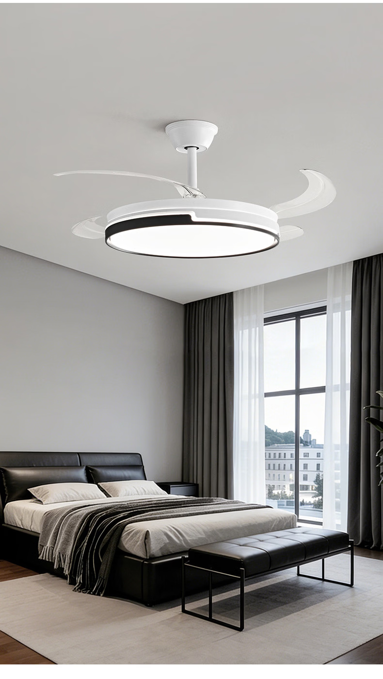 HP Precision Fan Light LED Invisible Ceiling Fan Light Variable Frequency High CRI Minimalist Dining Bedroom Living Room Remote Control 42 Inch 16