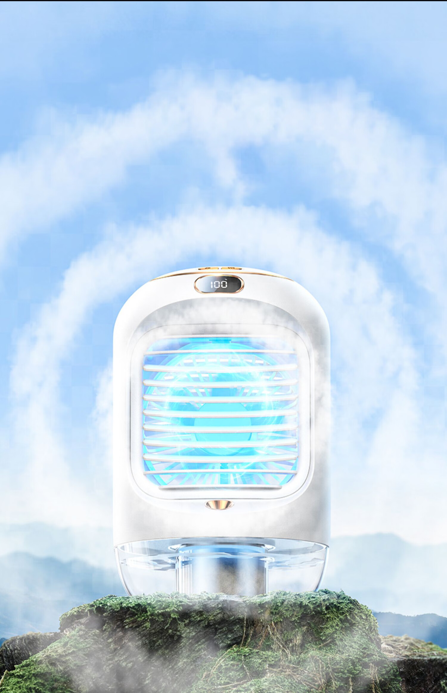 车载空调制冷器24v12v小空调扇大货车汽车内充电冷风机电风扇jm 粉色