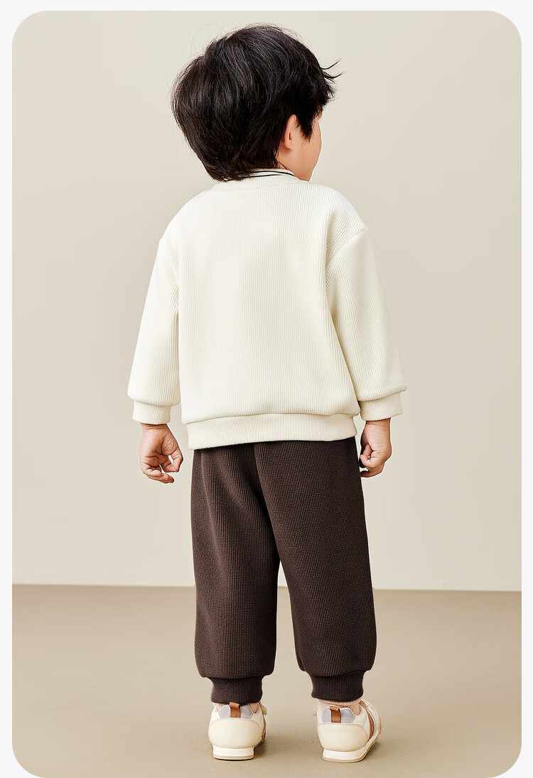 Minibala Fleece-Lined Hoodie Kids 2024 Winter New Warm Fake Two-Piece Cute Top 4