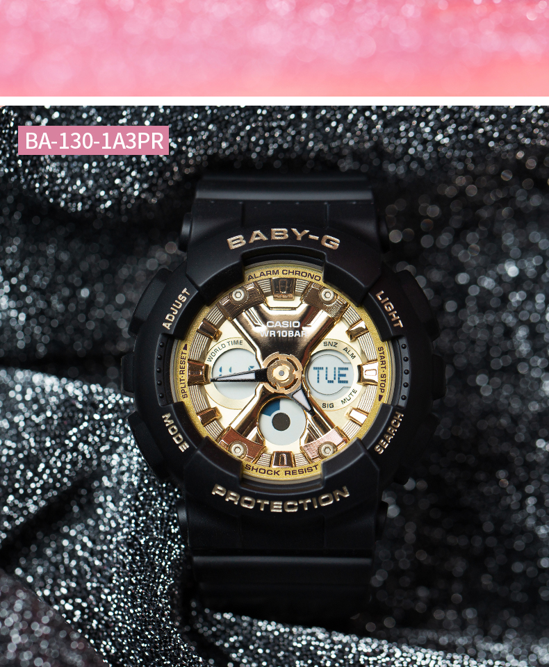 卡西欧(casio) 卡西欧(casio) 手表女baby-g日韩表粉色潮流时尚送女友