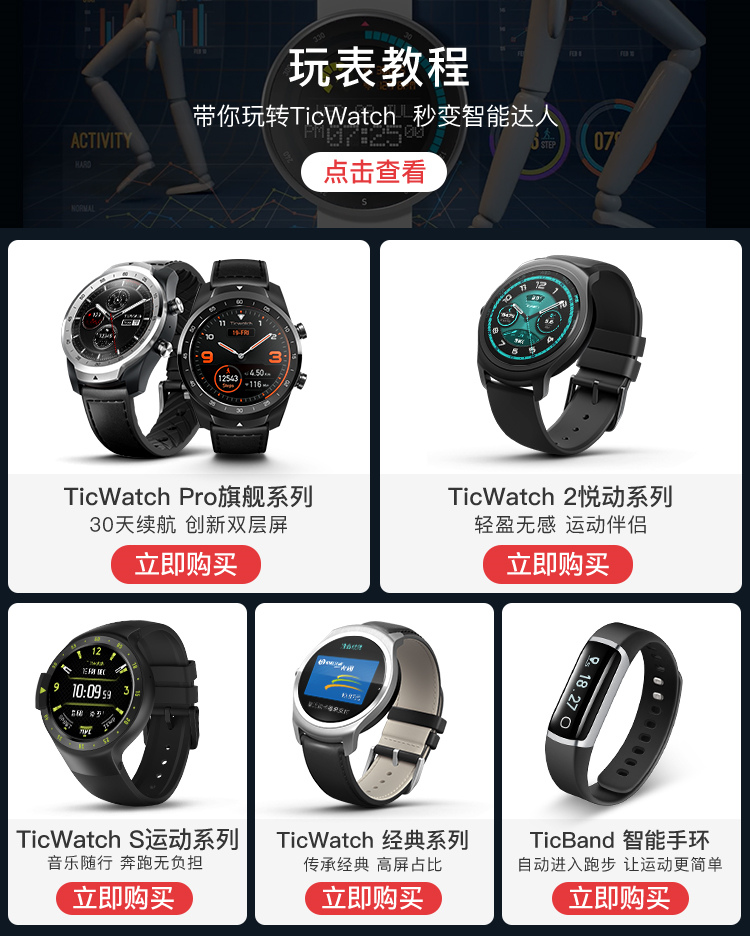 【TicWatchE 时尚系列】智能手表男谷歌3G独